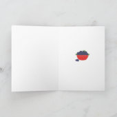 Myrtilles dans un plat rouge Merci (Intérieur)