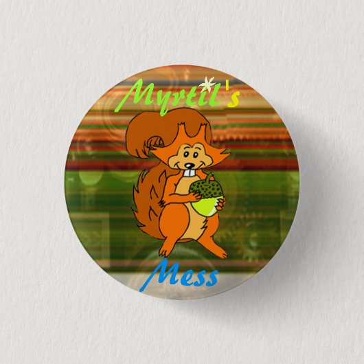 Myrtil's Mess Squirrel Logo Ronde Button 3,2 Cm (Voorkant)