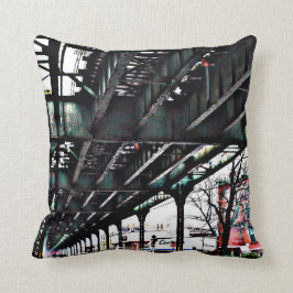 MYRTLE AVE SUBWATERLIJN - BROOKLYN NEW YORK PILLOW KUSSEN