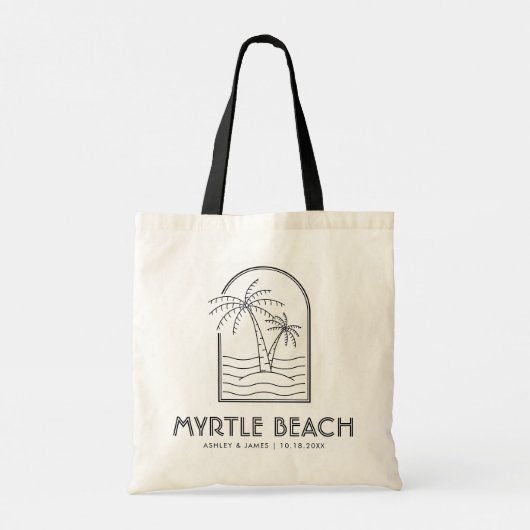 Myrtle Beach Bruiloft Weekend Bestemming Bruiloft Tote Bag (Achterkant)