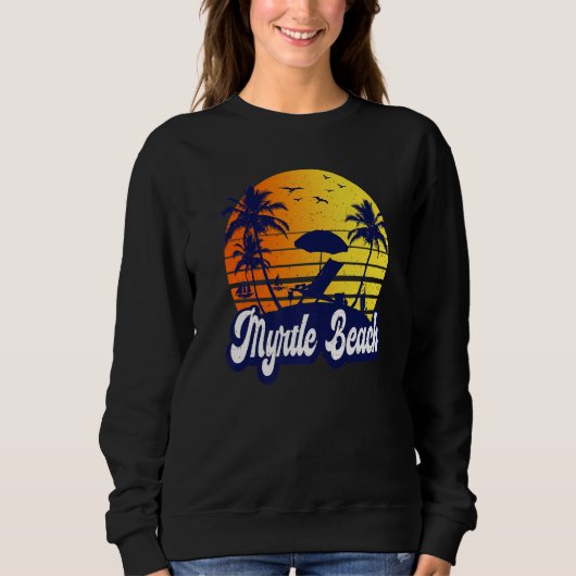 Myrtle Beach Carolina Sunset Beach Retro Premium Trui (Voorkant)