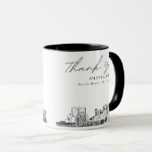 Myrtle Beach Croquis Simple Custom Wedding Mug (Devant droit)
