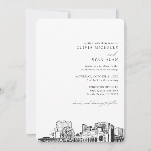 Myrtle Beach Destination Mariage Invitation (Devant)