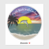 Myrtle Beach Dolphin Sunset Sticker (Vel)