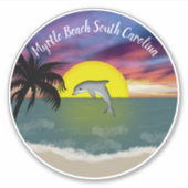 Myrtle Beach Dolphin Sunset Sticker (Voorkant)