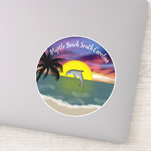 Myrtle Beach Dolphin Sunset Sticker