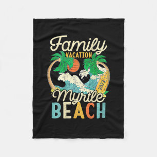 Myrtle Beach Family Vacation 2023 Matching Retro C Fleece Deken