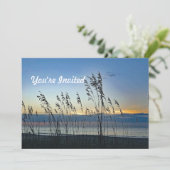 Myrtle Beach Grass Sunrise Foto Birthday Kaart (Staand voorkant)