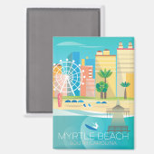 Myrtle Beach, Magnet du réfrigérateur de Caroline (Recto/Verso)
