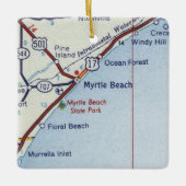 Myrtle Beach Map Keramisch Ornament (Voorkant)