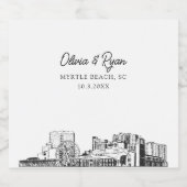 Myrtle Beach-oriëntatiepunten Gepersonaliseerd bie Bier Etiket (Enkel label)