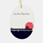 Myrtle Beach Pier SC Retro Sunset Souvenirs 60s Keramisch Ornament (Achterkant)