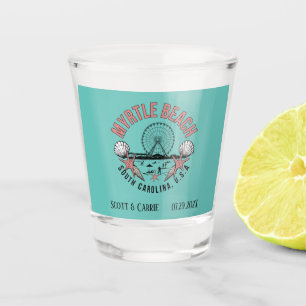 Myrtle Beach Retro vignet gepersonaliseerd Shot Glas