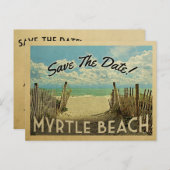 Myrtle Beach Save the Date Beach Nautical Aankondigingskaart (Voorkant / Achterkant)