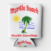Myrtle Beach SC Palm Tree Water Design Blikjeskoeler (Voorkant)