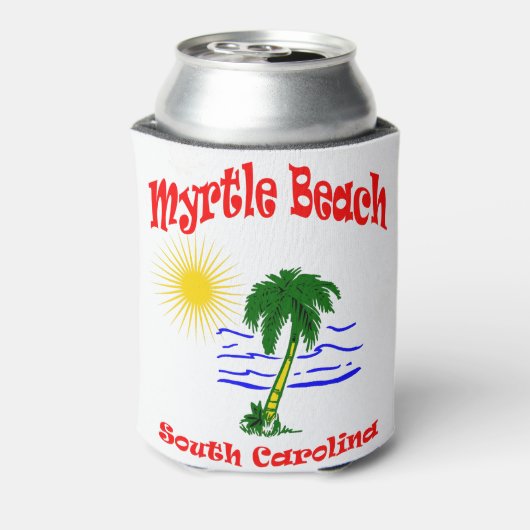 Myrtle Beach SC Palm Tree Water Design Blikjeskoeler (Blikje Achterkant)