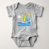 Myrtle Beach, SC Schattigee zeilboot, Sunshine en  Romper (Voorkant)