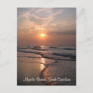 Myrtle Beach SC Sunrise Over Ocean Post Card Briefkaart