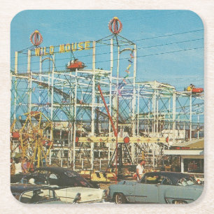 Myrtle Beach, South Carolina  Amusement Vierkante Kartonnen Onderzetter