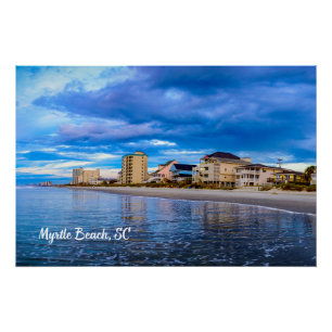 Myrtle Beach, South Carolina Ocean Beach Uitzicht Perfect Poster