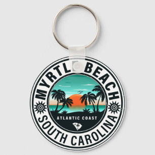 Myrtle Beach South Carolina Retro Sunset Souvenirs Sleutelhanger