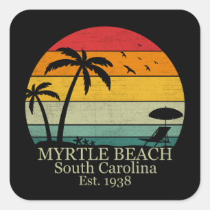 Myrtle Beach South Carolina uit vroeger tijden Vierkante Sticker