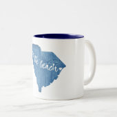 Myrtle Beach South Carolina Wood Grain Tweekleurige Koffiemok (Voorkant rechts)