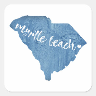 Myrtle Beach South Carolina Wood Grain Vierkante Sticker