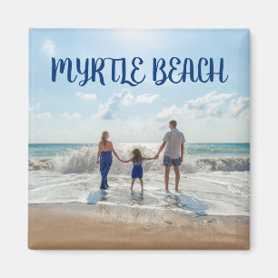 Myrtle Beach Souvenir Sand en Surf met familie Magneet