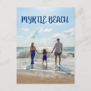Myrtle Beach Souvenir Zand en Surf met Familie Briefkaart
