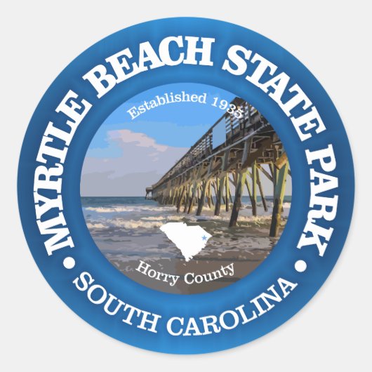Myrtle Beach SP Ronde Sticker (Voorkant)