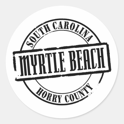 Myrtle Beach Titel Ronde Sticker (Voorkant)