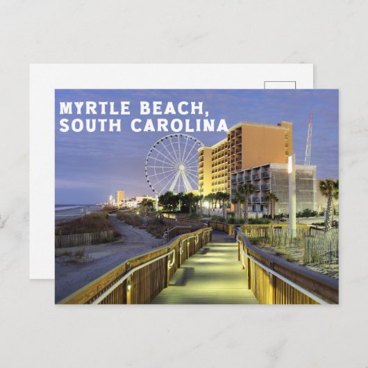 myrtle strand , Briefkaart van zuid - carolina (Voorkant / Achterkant)