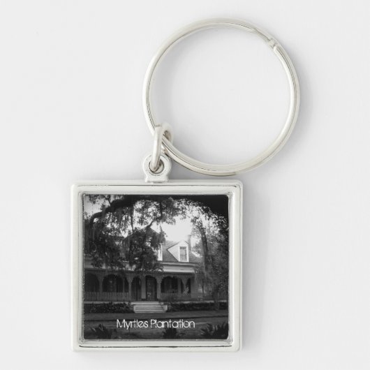 Myrtles Plantation in black and white Sleutelhanger (Voorkant)