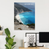 Myrtos Beach Grieks Kefalonia Island Griekenland Poster (Thuiskantoor)