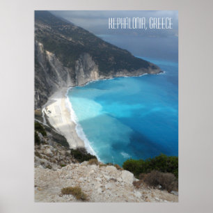 Myrtos Beach Grieks Kefalonia Island Griekenland Poster