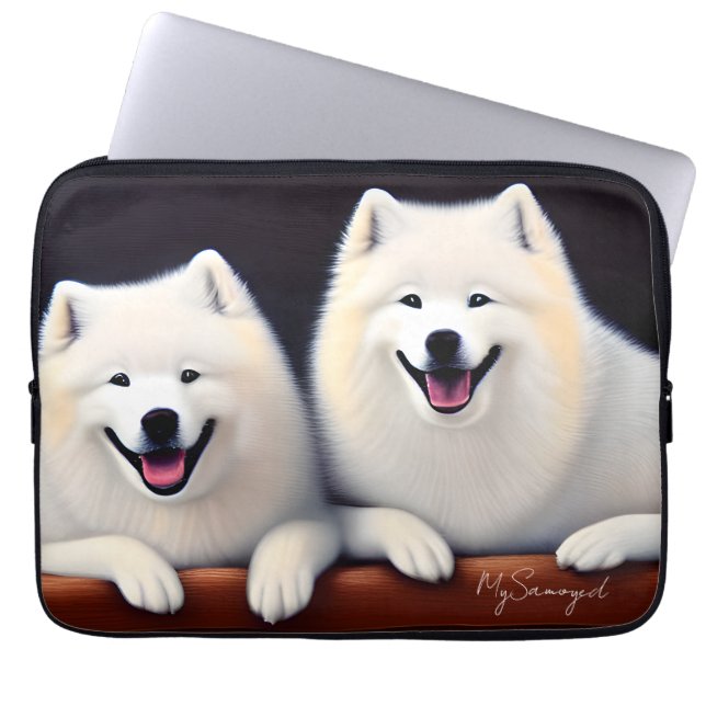 MySamoyed Personalized Gift Idee Cute Samoyed Laptop Sleeve (Voorkant)