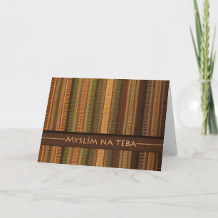 Myslim na teba, Denken aan je in het Slowaaks Kaart