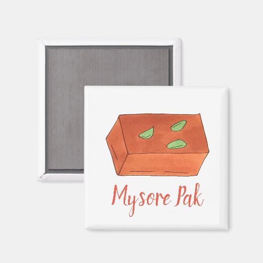 Mysore Pak Indian Sweet Bakery Pastry Chef Food Magneet (Voorkant / Achterkant)