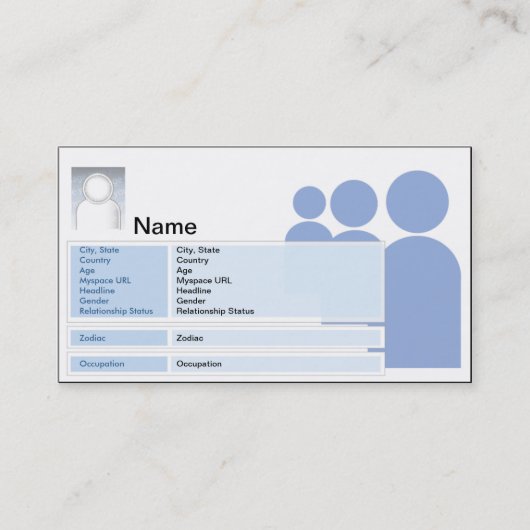 Myspace - Business Contactkaartje (Voorkant)