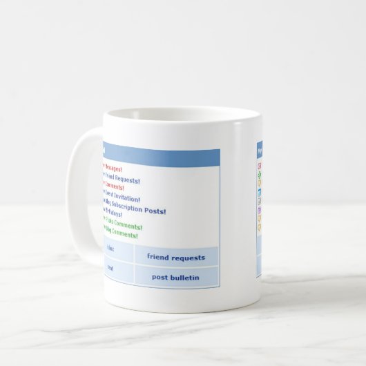 MYSPACE Inspiré Mug 2000s cadeau esthétique (Devant gauche)