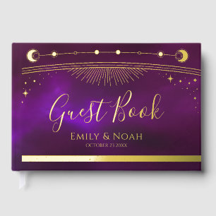 Mysque violet Turquoise or Sun Moon étoiles Mariag