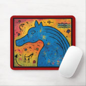 Mystère du tapis de souris bleu de cheval - 9,25" (Avec souris)