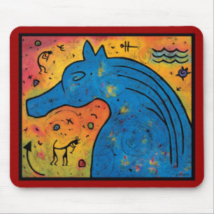 Mystère du tapis de souris bleu de cheval - 9,25"