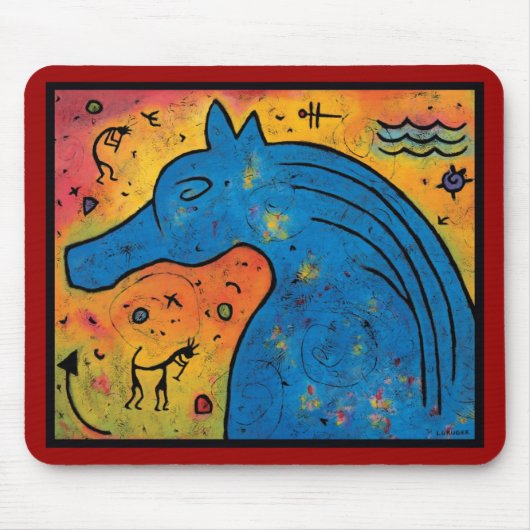 Mystère du tapis de souris bleu de cheval - 9,25" (Devant)