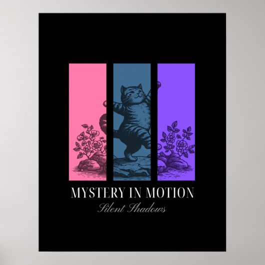 "Mystère en mouvement" Poster esthétique pour chat (Devant)