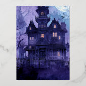 Mystère gothique Halloween Party Foil Invitation (Verso)