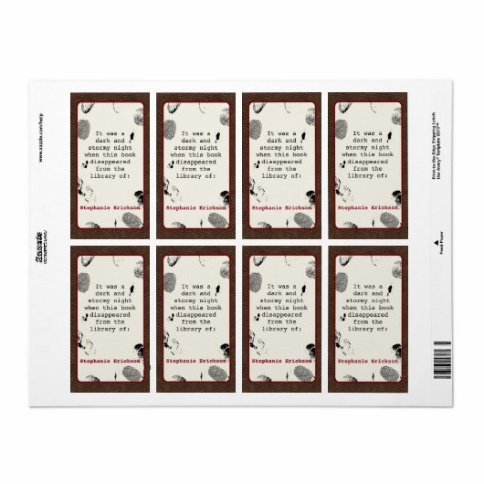 Mystère Livre Conception Étiquette (Feuille entière)