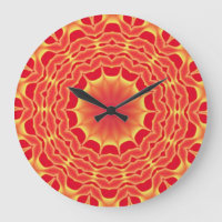Mystère rouge, horloge murale d'art mandala