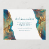 Mysterie Abstracte Blauwgroen Gold Hotel-accommoda Informatiekaartje (Voorkant)